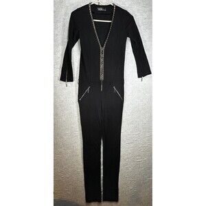 Love Republic Black Jumpsuit Women’s size XS/S straight leg 32” inseam Zippers